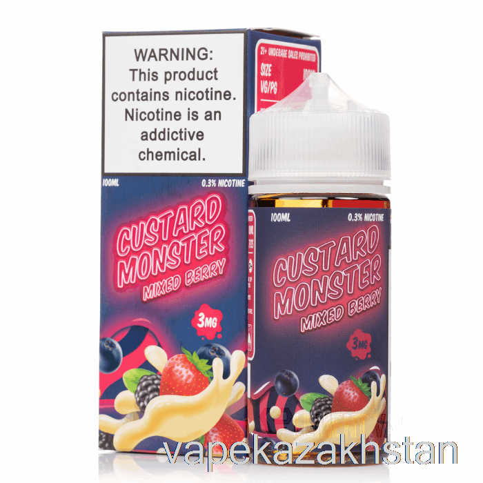 Vape Disposable Mixed Berry - Custard Monster - 100mL 0mg